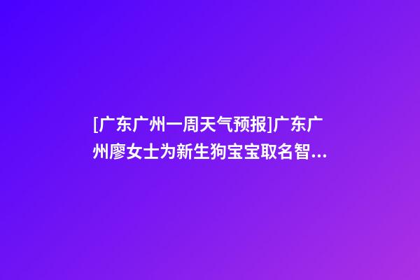 [广东广州一周天气预报]广东广州廖女士为新生狗宝宝取名智慧型套餐-第1张-公司起名-玄机派